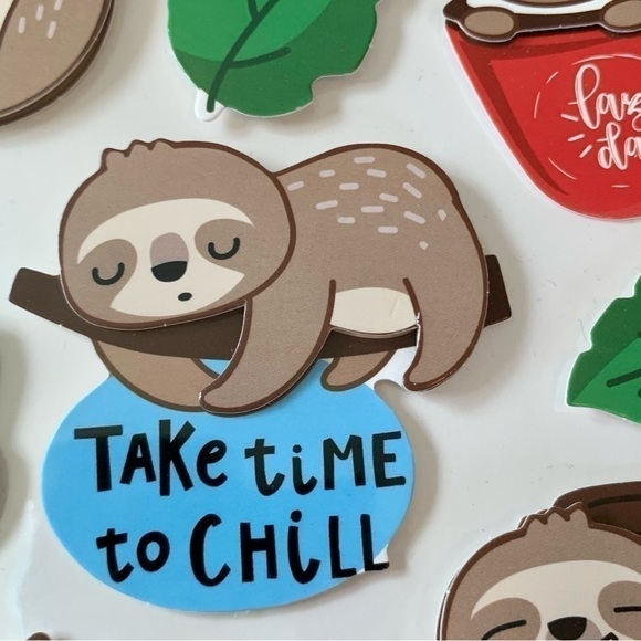 Crafter’s Square Colorful Pop Up Stickers Trio Package Set Sloth Llama Birds - Picture 9 of 15